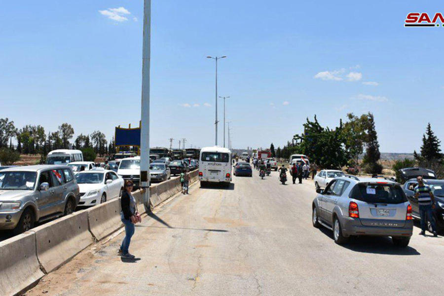 Ruta M5, tramo Homs-Hama | Junio 06, 2018 (Foto SANA).