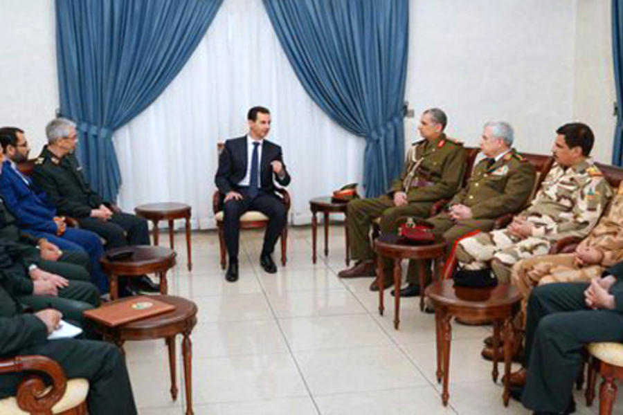 El presidente Bashar Al Asad recibe a las delegaciones de Irán e Irak en presencia del ministro de Defensa, Gral. Ayoub | Damasco, Marzo 18, 2019 (Foto SANA)