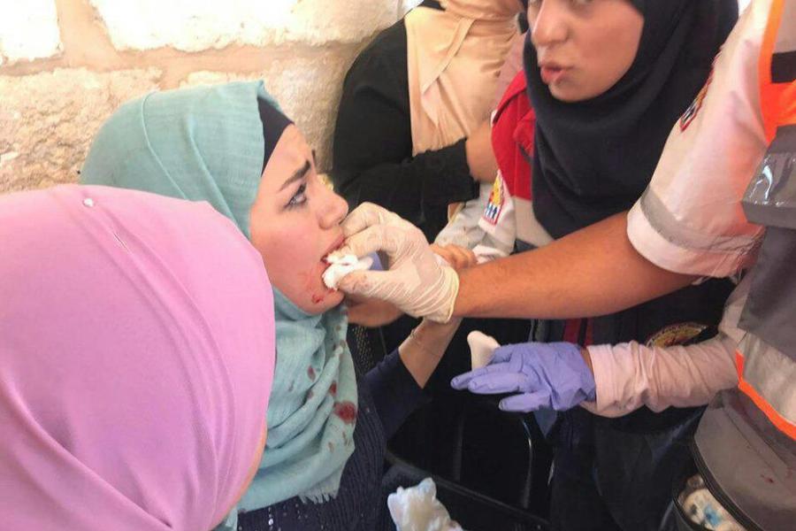 Fuerzas israelíes atacan a fieles musulmanes palestinos en la Mezquita de Al Aqsa en el día de Id Al Adha. Jerusalén | Agosto 11, 2019 (foto PalestinePost24)