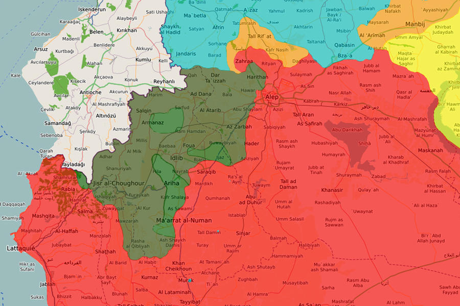 Cantón de Idleb - Febrero 6,2020 (Mapa SCWMap)