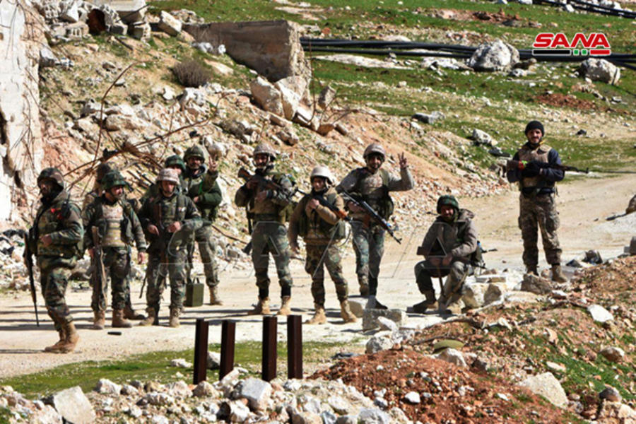 Tropas del Ejercito Árabe Sirio en Al Eiss (provincia de Alepo)  | Febrero 9, 2020 (Foto: SANA)