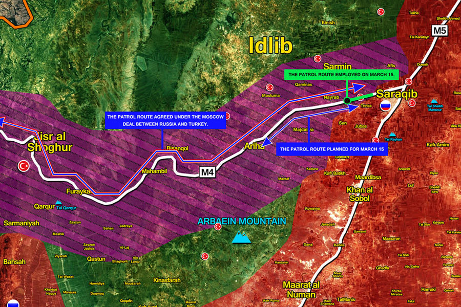  Patrullaje conjunto ruso-turco y corredor de seguridad ► Detalle: primera jornada fallida  (Mapa SF)