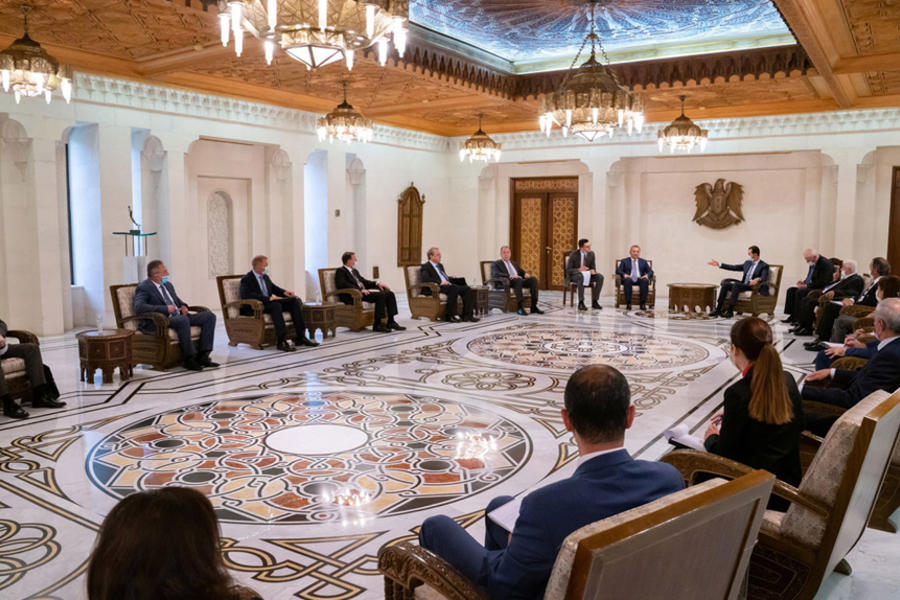 El presidente Bashar Al Asad recibe a la delegación gubernamental rusa | Damasco. Septiembre 7, 2020 (Foto: SANA)