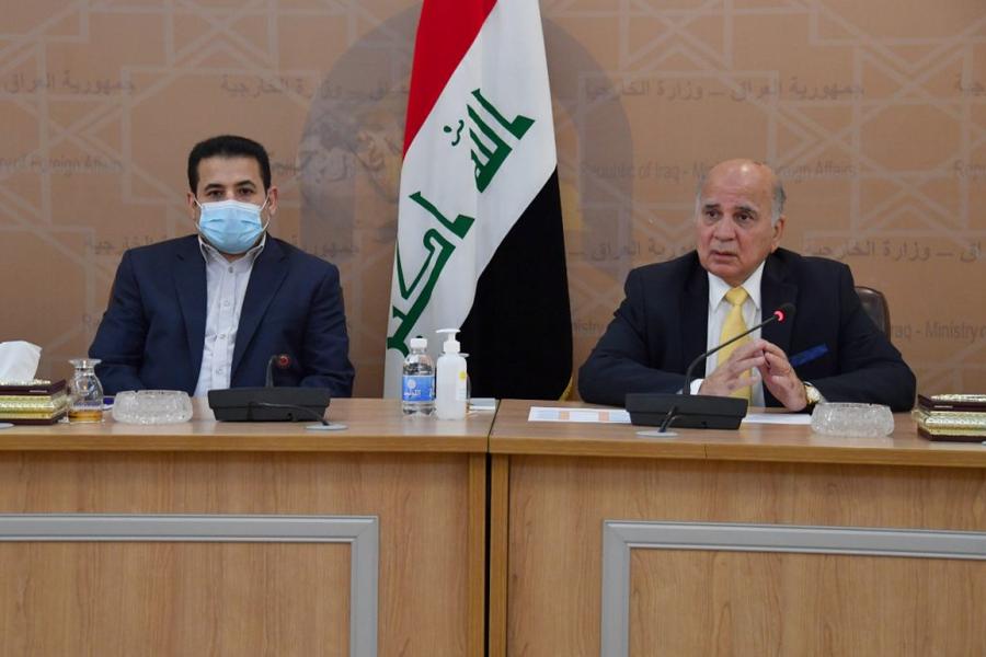 Reunión del Comité de Seguridad iraquí para retirada de tropas de EEUU  |  Bagdad. Octubre 15, 2020 (Foto: Min. Rel. Ext. Irak)