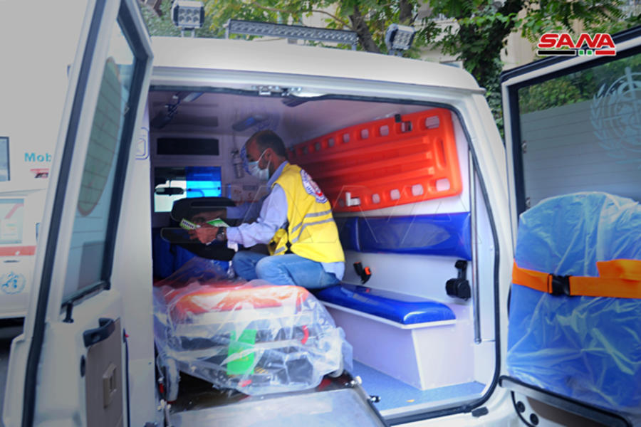 Ambulancia entregada por la OMS a Siria  |  Damasco. Octubre 25, 2020 (Foto: SANA)