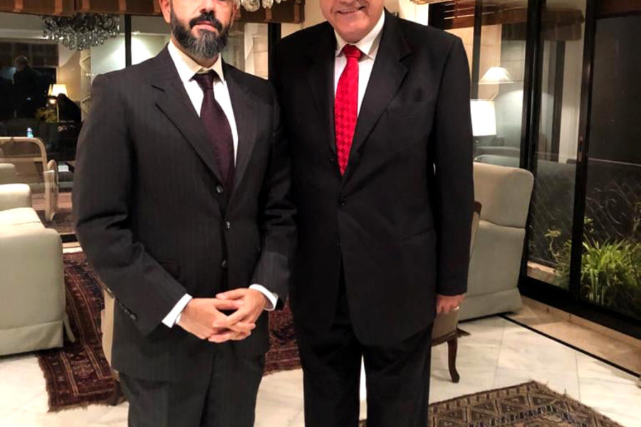 Los embajadores: de Argentina, Sebastián Zavalla (izq.), y de Siria, Sami Salameh (der.) (Foto: Embajada Argentina en Siria)