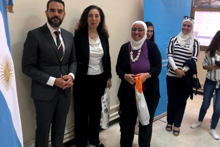 Exposición del Embajador Argentino en la Universidad de Damasco (Foto: Embajada Argentina en Siria)