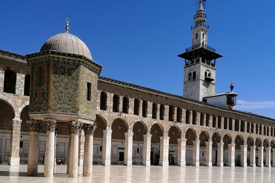 Explanada de la Gran Mezquita de los Omeyas en Damasco (Foto: Pablo Sapag M.)