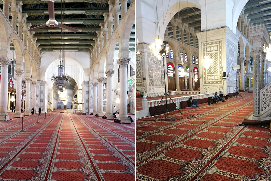 Interior de la Gran Mezquita de los Omeyas en Damasco (Foto: Pablo Sapag M.)