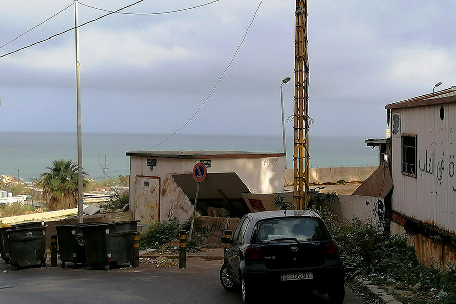 Gaza en el corazón, reza la pintada frente al famoso Faro de Beirut en Corniche Al Manara (Foto: Pablo Sapag M.)