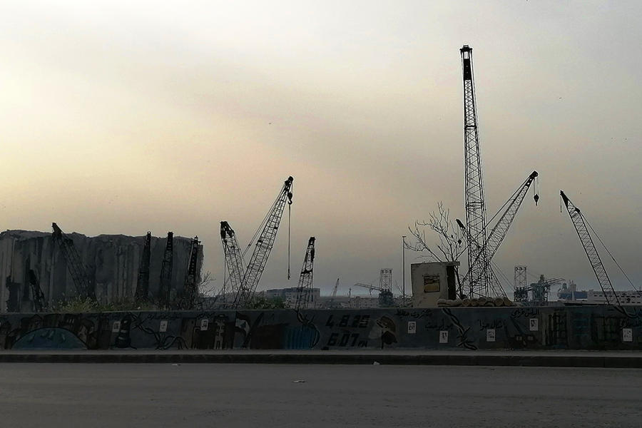 Lugar en el que se produjo la explosión en el puerto de Beirut el 4 de agosto de 2020 (Foto: Pablo Sapag M.)
