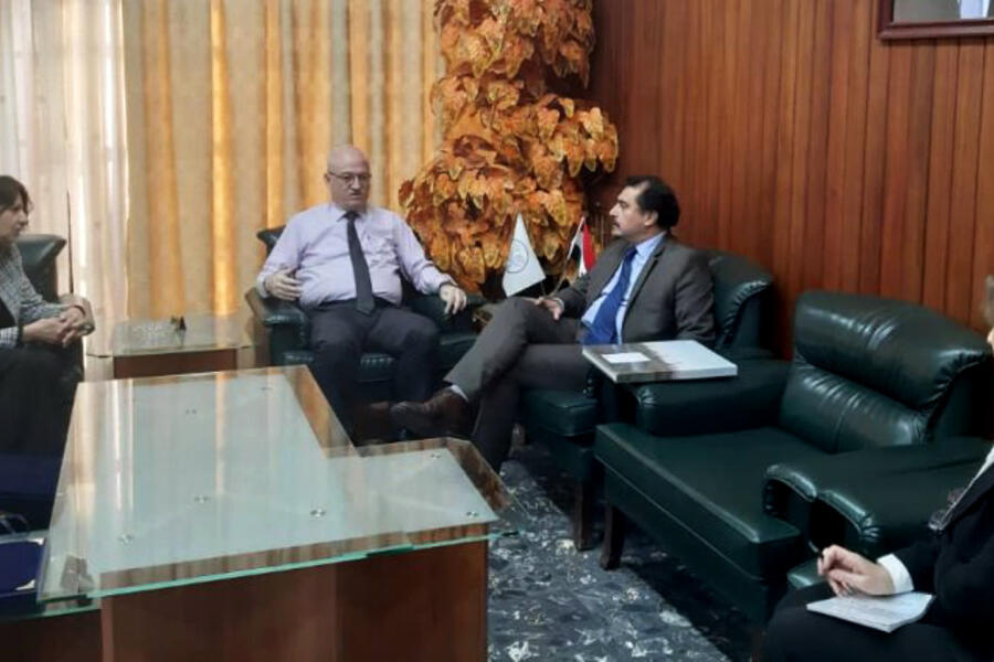 El Encargado de Negocios de Chile en Siria, Patricio Brickle, junto al Rector de la Univ. de Alepo | Foto: Embajada de Chile en Siria