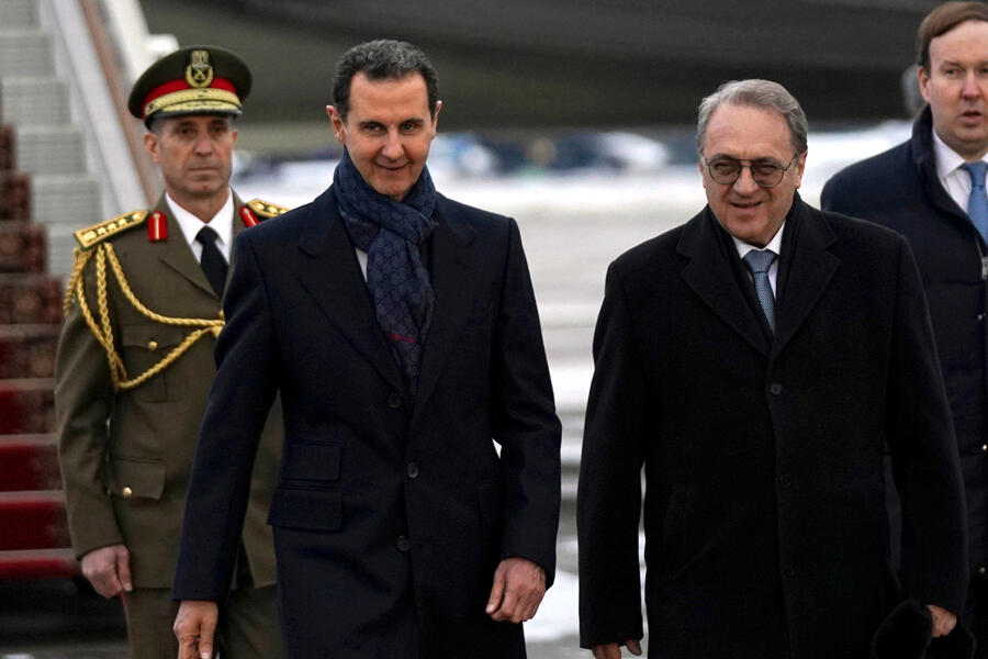 Llegada a Moscú y recepción del presidente Bashar al-Asad en visita oficial a Rusia | Moscú, Marzo 14, 2023 (Foto: Presidencia Siria)
