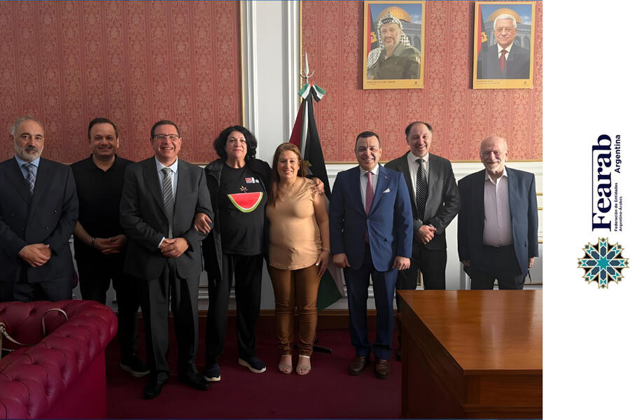 Directivos visitaron la Embajada del Estado de Palestina (Foto: Fearab Argentina)