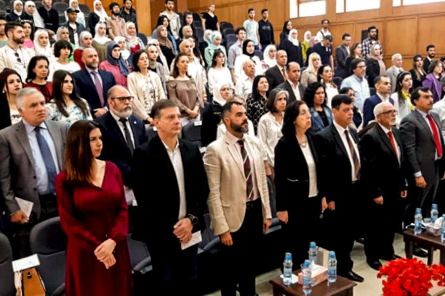 Celebración del Día Internacional del Idioma Español en la Univ. de Damasco | Abril 23, 2024 (Foto: Embajada de Chile en Siria)