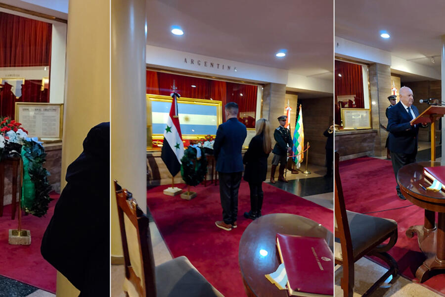 El Sr. Embajador rindió honores a la Bandera Argentina y al Gral. Manuel Belgrano en el Monumento a la Bandera (Julio 25, 2024)