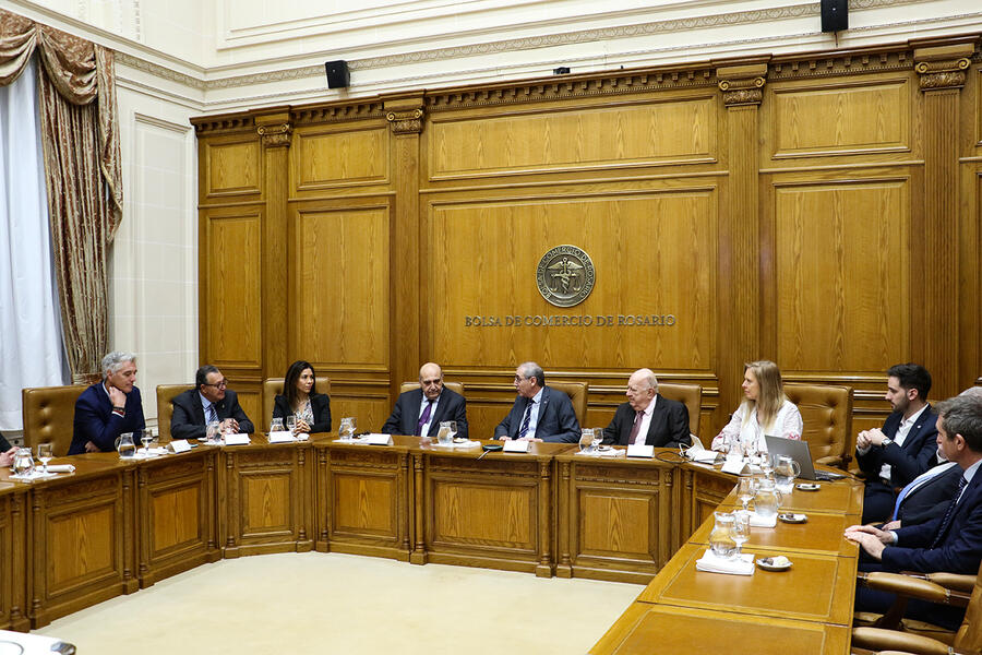 El Sr. Embajador sostuvo encuentro con el presidente de la Bolsa de Comercio de Rosario, Miguel Simioni y autoridades del Directorio de la BCR (Julio 26, 2024)
