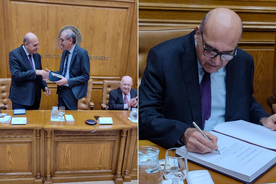 El Sr. Embajador sostuvo encuentro con el presidente de la Bolsa de Comercio de Rosario, Miguel Simioni y autoridades del Directorio de la BCR (Julio 26, 2024)