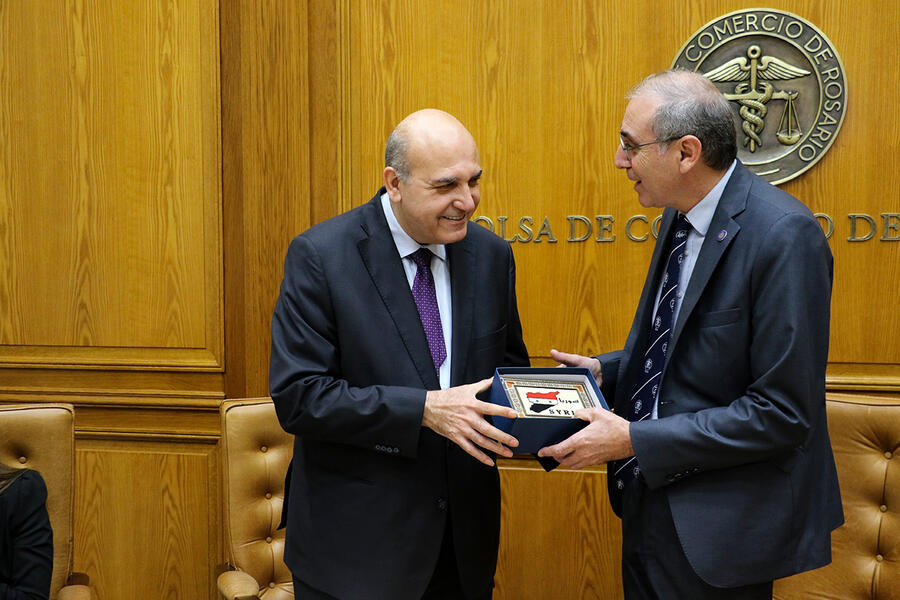 El Sr. Embajador sostuvo encuentro con el presidente de la Bolsa de Comercio de Rosario, Miguel Simioni y autoridades del Directorio de la BCR (Julio 26, 2024)