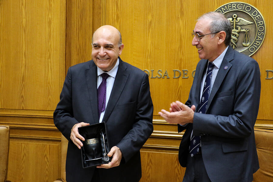 El Sr. Embajador sostuvo encuentro con el presidente de la Bolsa de Comercio de Rosario, Miguel Simioni y autoridades del Directorio de la BCR (Julio 26, 2024)
