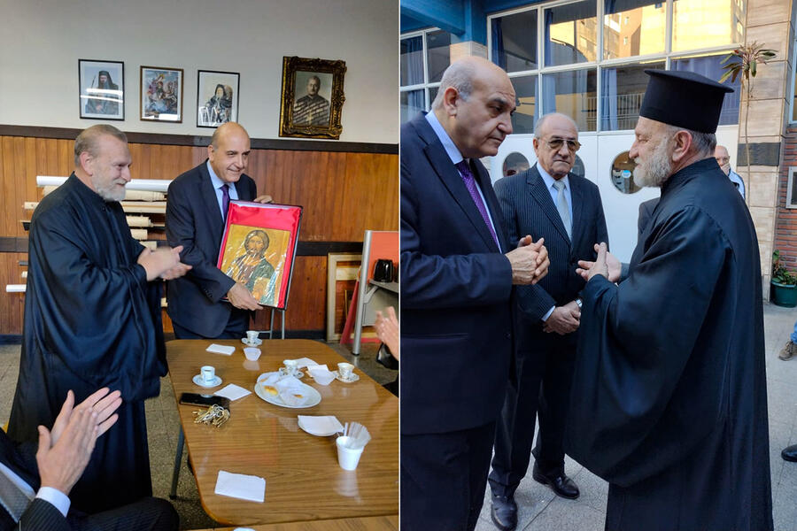 El Sr. Embajador visitó la Asociación Ortodoxa y el Colegio San Jorge de la Iglesia Apostólica Ortodoxa Antioquena, donde fue recibido por el R.P. Alejandro Saba y autoridades (Julio 26, 2024)
