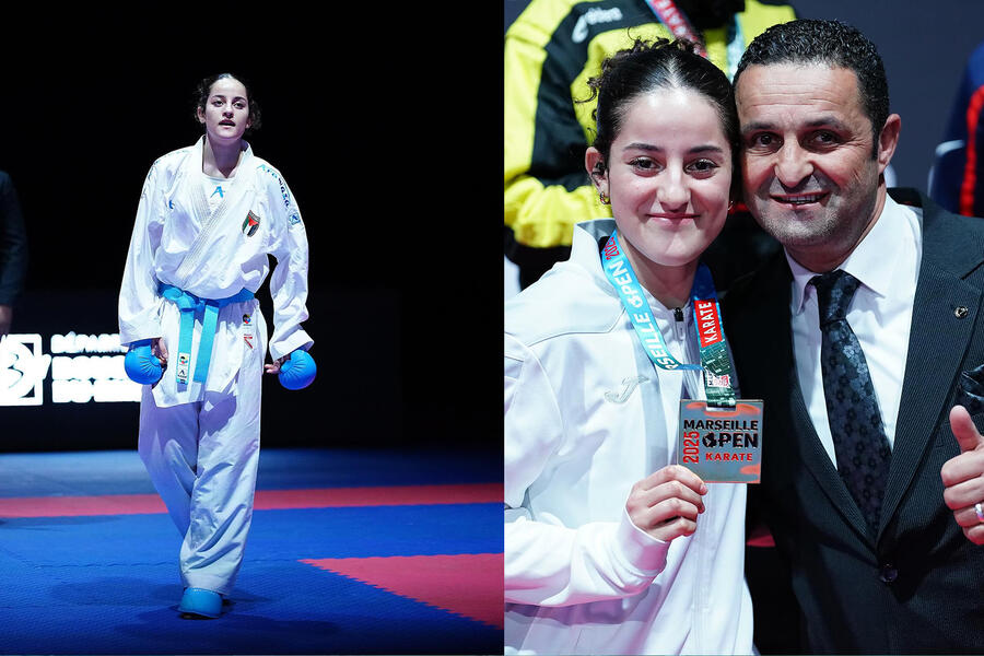 Maryam Bisharat medalla de oro (Cat. Cadete / Fem. +61Kg. / Kumite) en el Marseille Open Karate 2025
