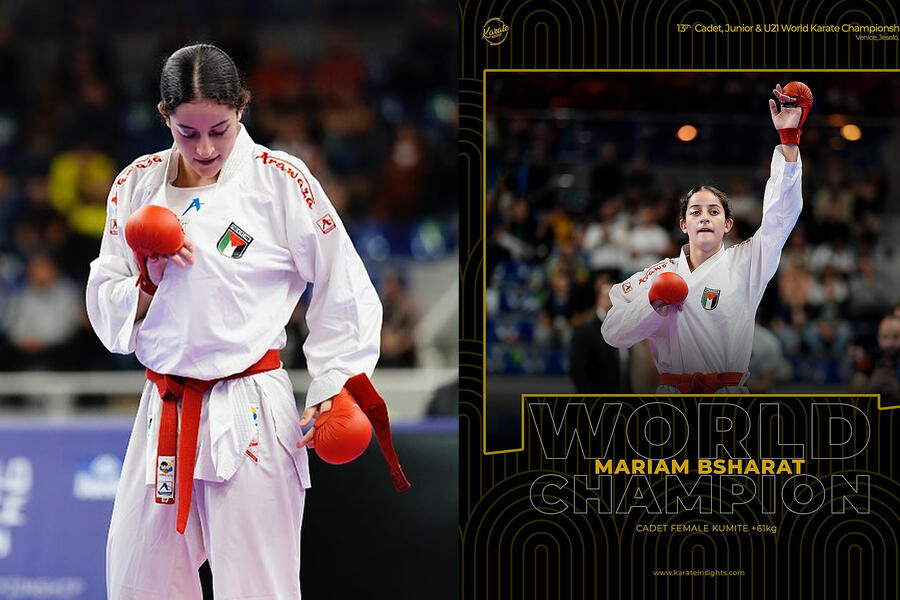 Maryam Bisharat medalla de oro (Cat. Cadete / Fem. +61Kg. / Kumite) en el Campeonato Mundial de Karate (Venecia, 2024)