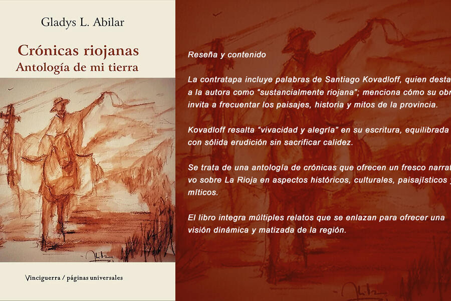 "Crónicas Riojanas, Antología de mi tierra", la más reciente obra de Gladys Abilar | Editorial Vinciguerra (2025)