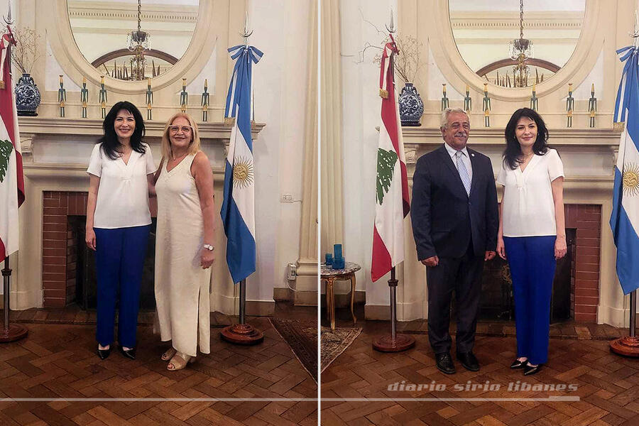 De izq. a der.: La Embajadora del Líbano junto a la Sra. Ana María Ganem y el presidente del CSLBA, Arq. Claudio De Bas (Foto: DSL)