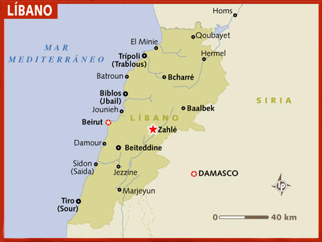 Mapa Libano