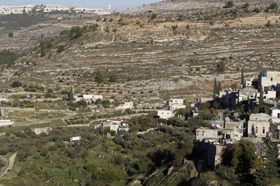 Campos agrícolas en terrazas se ven en la aldea Battir, al sur de Jerusalén