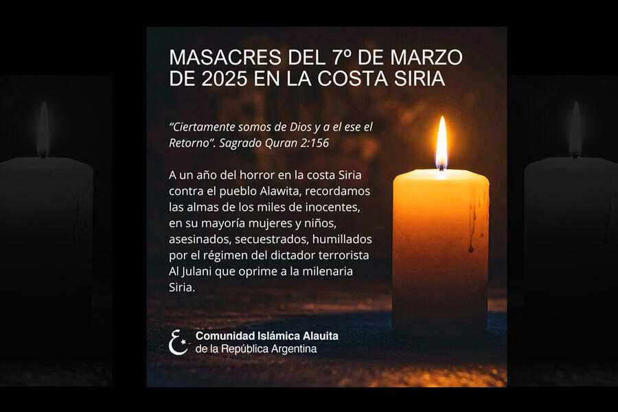 Comunidad Islámica Alauita se expide a un año de las masacres en la costa siria