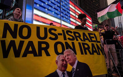 Manifestación "No a la guerra contra Irán" en la ciudad de Nueva York, EEUU | Junio 18, 2025 (Redes)