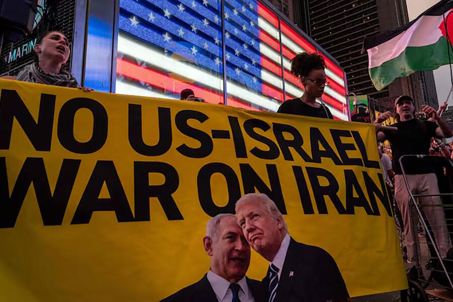 Manifestación "No a la guerra contra Irán" en la ciudad de Nueva York, EEUU | Junio 18, 2025 (Redes)