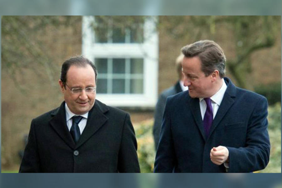 Primer Ministro británico, David Cameron y Presidente de Francia, Francois Hollande (Foto PA)