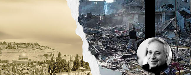 Ilustración de fondo ► El sionismo exportó a Palestina la era de la catástrofe, alterando una trayectoria muy diferente que se estaba desarrollando en Palestina en esa misma época. Ilan Pappé. (Foto: Wikimedia Commons, EuroMed Monitor / Diseño: Palestine Chronicle)