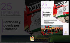 Exposición de bordados y presentación de poemario por Palestina en la Embajada
