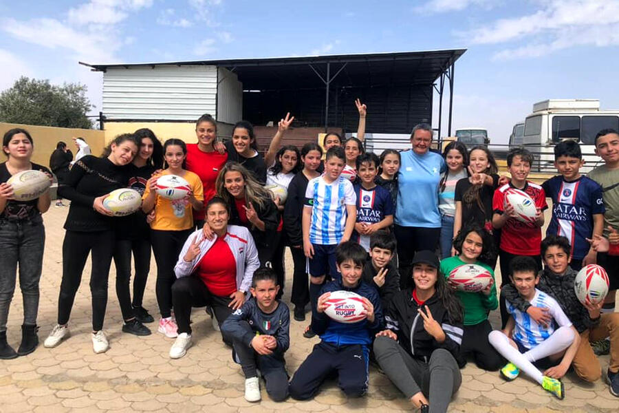 Jornada de rugby escolar en Sweida