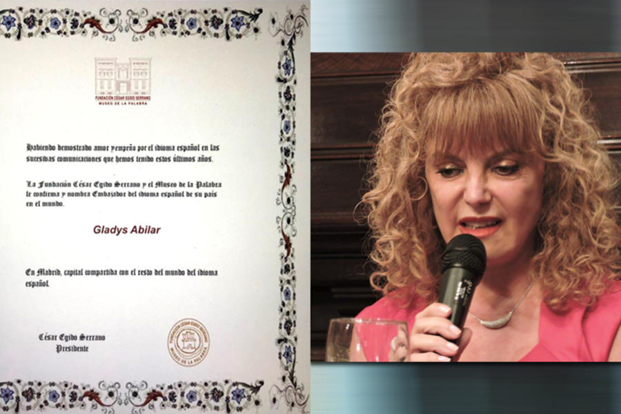 Gladys Abilar Embajadora del Idioma Español
