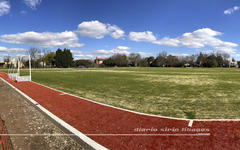 Vista panorámica de la nueva cancha de hockey del Club Sirio Libanés, la segunda con piso sintético en Pergamino. Foto: Diario Sirio Libanés.