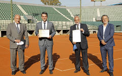 De izq. a der.: Yaoudat Brahim, Agustín Calleri, Adib Attie y Cesar Francis (Foto: AAT)