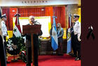 El Dr. Jorge Abdelmalek, Cónsul Honorario de la República Árabe Siria en Santa Fe, disertando en el acto por el 73º Aniversario de la Independencia de Siria | Abril 27, 2019 (Foto: Consulado de Siria en Santa Fe) 