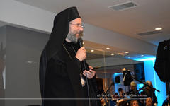 Monseñor Siluan disertando durante la ceremonia del 91º Aniversario del Club Sirio Libanés de Bs. As. (Mayo 2018).
