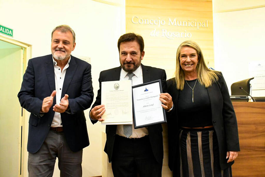 Rosario: Alberto Lotuf distinguido por la ciudad
