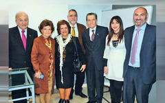 De izq. a der.: Cónsul Dr. Camilo Brahim, Dra. Camila Mahmud de Brahim, Prof. María Inés Bravo de Gentile, Arq. Rodolfo Legname, Cónsul Abdala Saddi, Prof. Lilia Mohanna, Dr. Carlos Saleh (Imágen El Liberal).